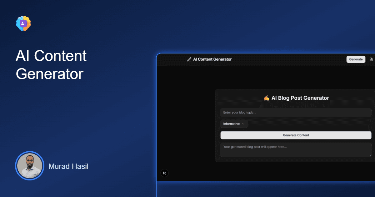 Preview of AI Content Generator ✍️