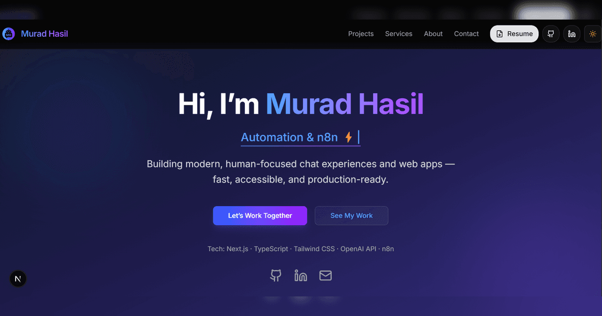 Preview of Portfolio Website